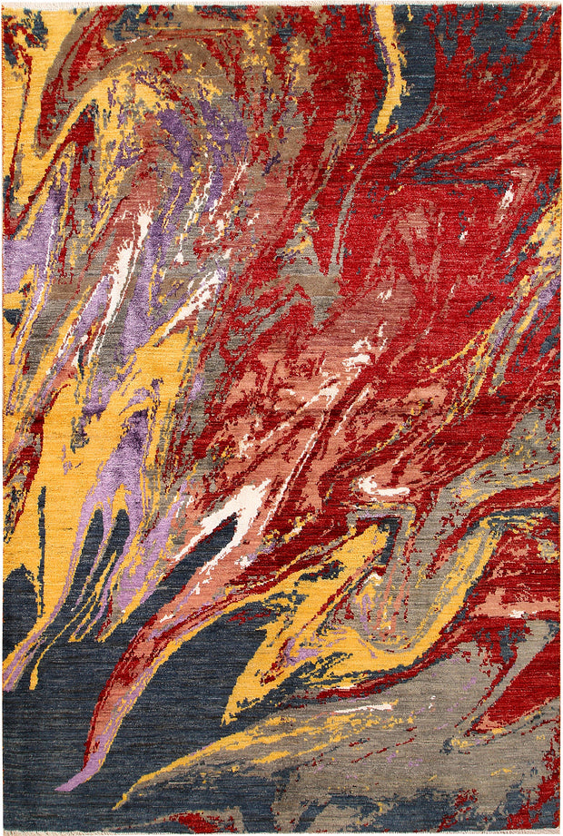 Multi Colored Abstract 6' 1 x 9' 1 - No. 66259 - ALRUG Rug Store