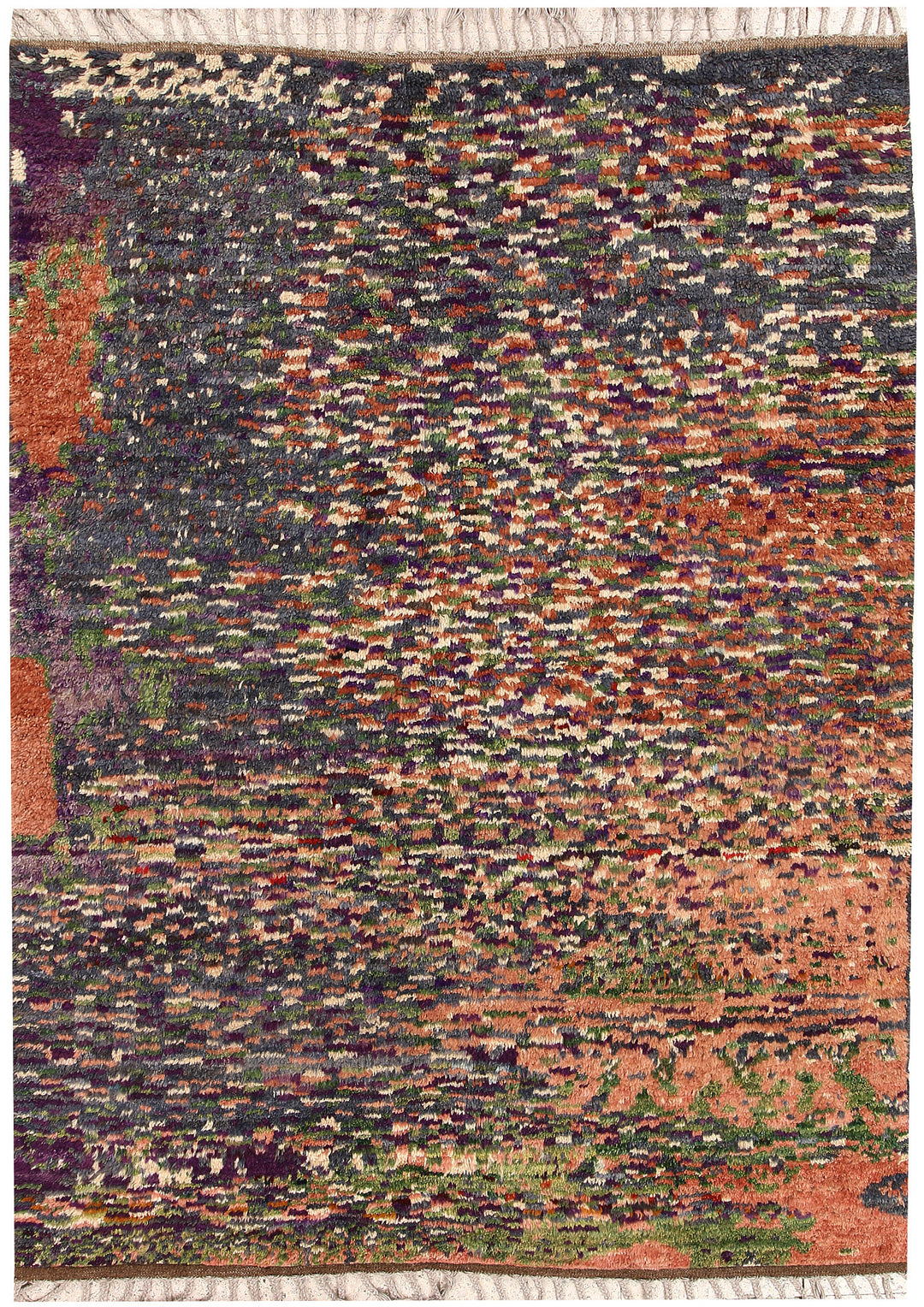 Afghan Abstract Rug 4' 9" x 6' 6" Hand-Knotted
