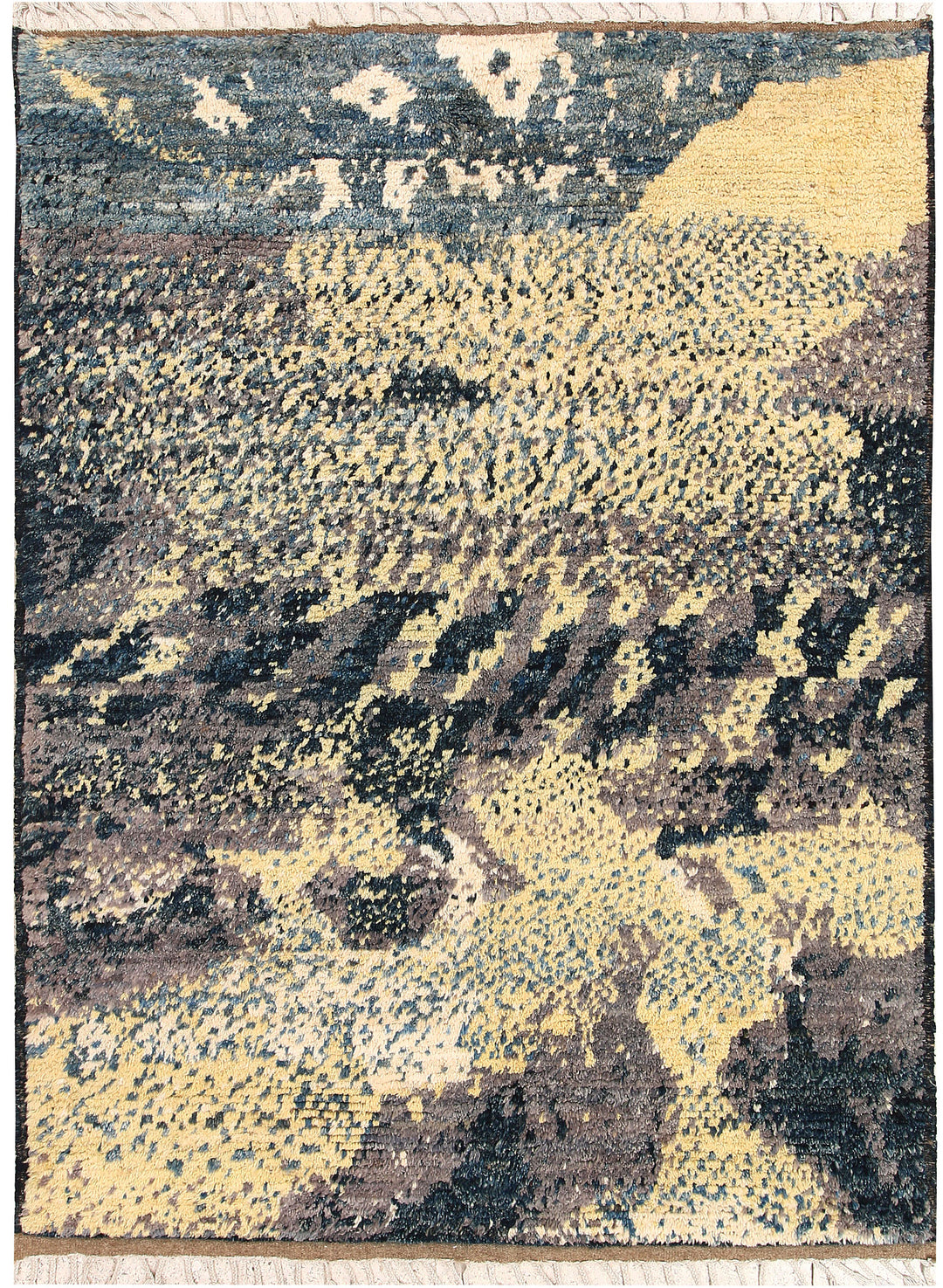 Afghan Abstract Rug 4' 8 x 6' 3 Hand-Knotted