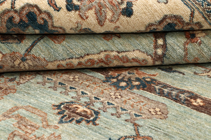 Dark Sea Green Ziegler 7' 10 x 10' - No. 66372 - ALRUG Rug Store