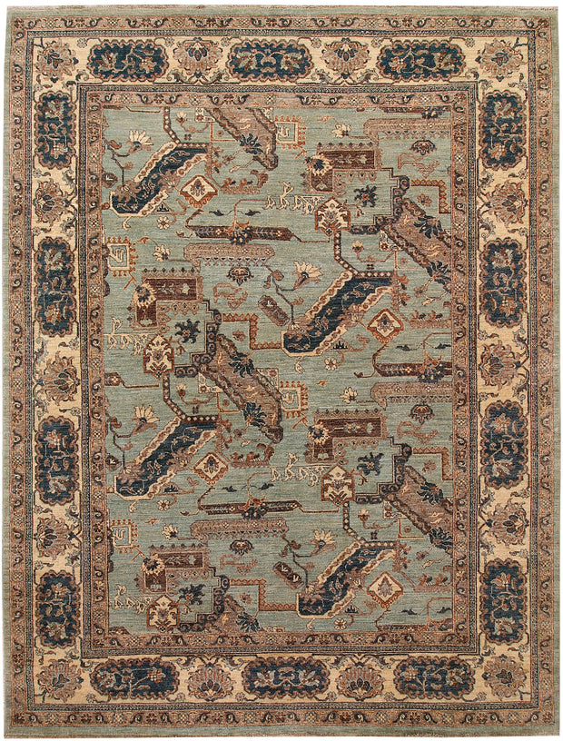 Dark Sea Green Ziegler 7' 10 x 10' - No. 66372 - ALRUG Rug Store