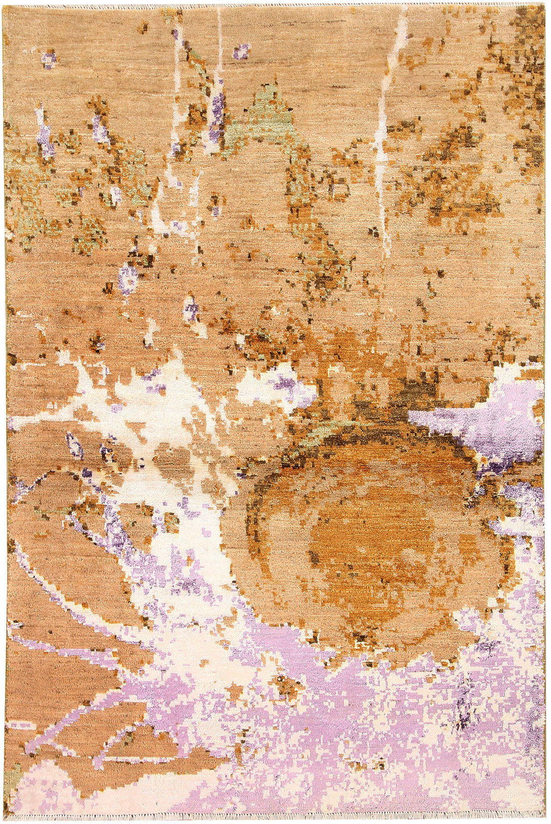 Afghan Abstract Rug 3' 10 x 5' 11 Hand-Knotted