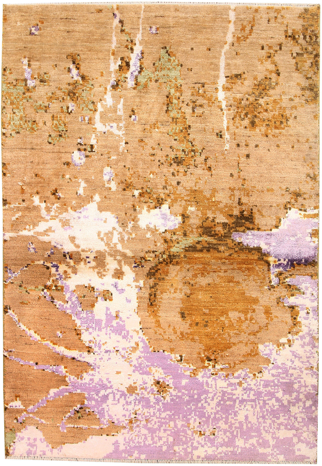 Afghan Abstract Rug 4' x 5' 10 Hand-Knotted