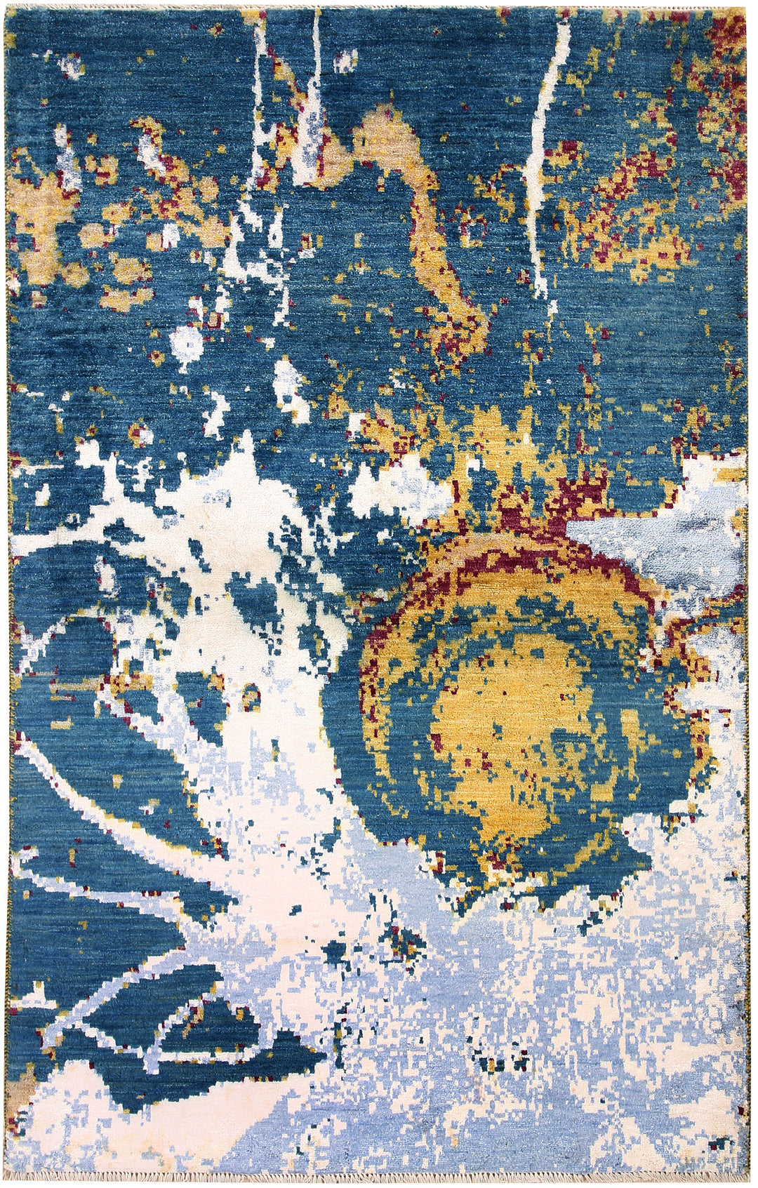 Afghan Abstract Rug 4' x 6' 4 Hand-Knotted