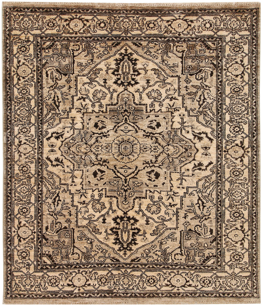 Tan Ziegler 4' 11 x 5' 7 - No. 66446 - ALRUG Rug Store