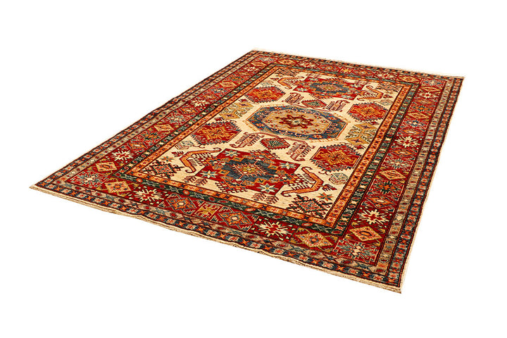 Cornsilk Kazak 5' 7 x 7' 11 - No. 66468 - ALRUG Rug Store