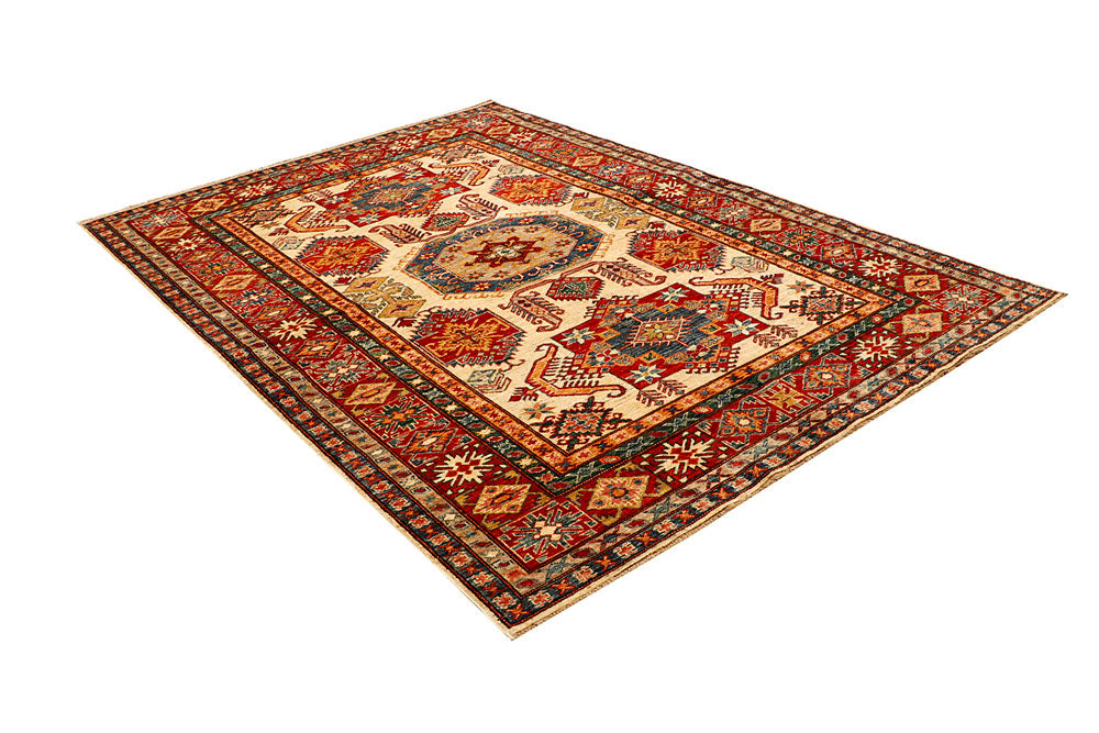 Cornsilk Kazak 5' 7 x 7' 11 - No. 66468 - ALRUG Rug Store