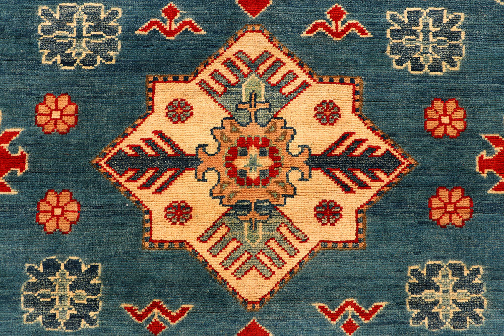 Cadet Blue Kazak 4' 11 x 6' 4 - No. 66509 - ALRUG Rug Store
