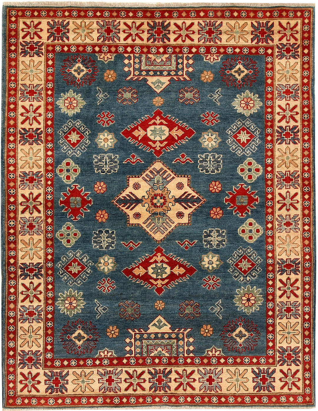 Cadet Blue Kazak 4' 11 x 6' 4 - No. 66509 - ALRUG Rug Store