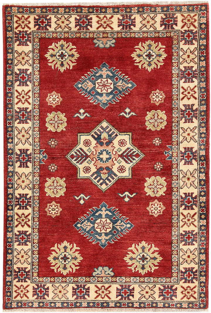 Firebrick Kazak 3' 4 x 4' 11 - No. 66521 - ALRUG Rug Store