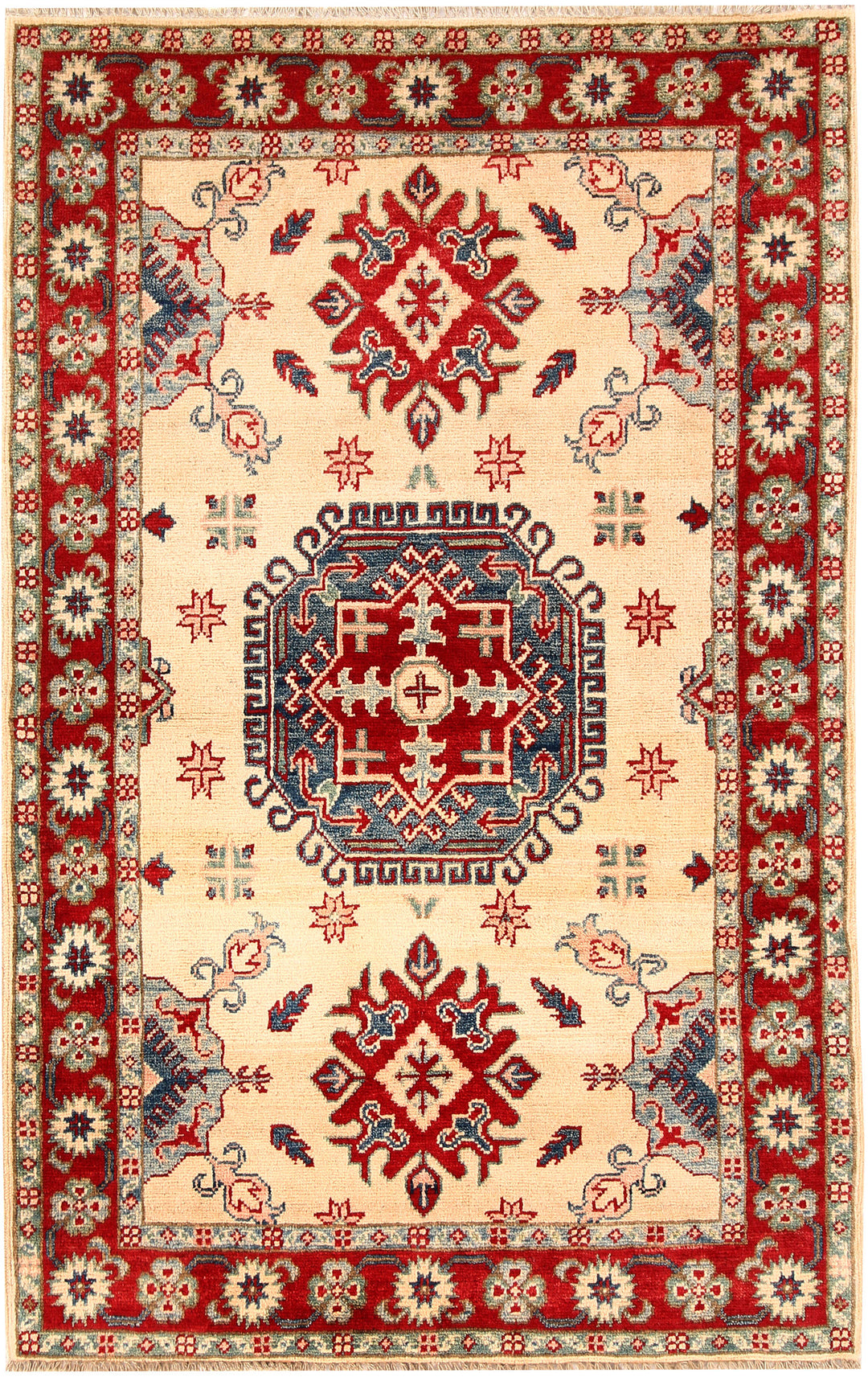 Cornsilk Kazak 3' 3 x 5' 1 - No. 66525 - ALRUG Rug Store
