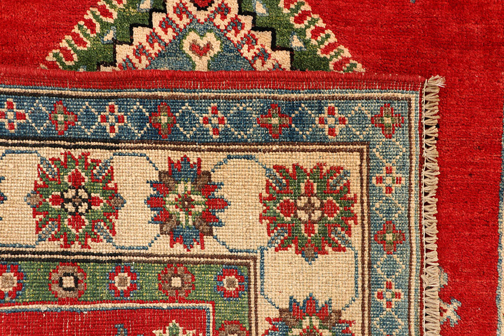 Firebrick Kazak 3' 5 x 4' 6 - No. 66526 - ALRUG Rug Store