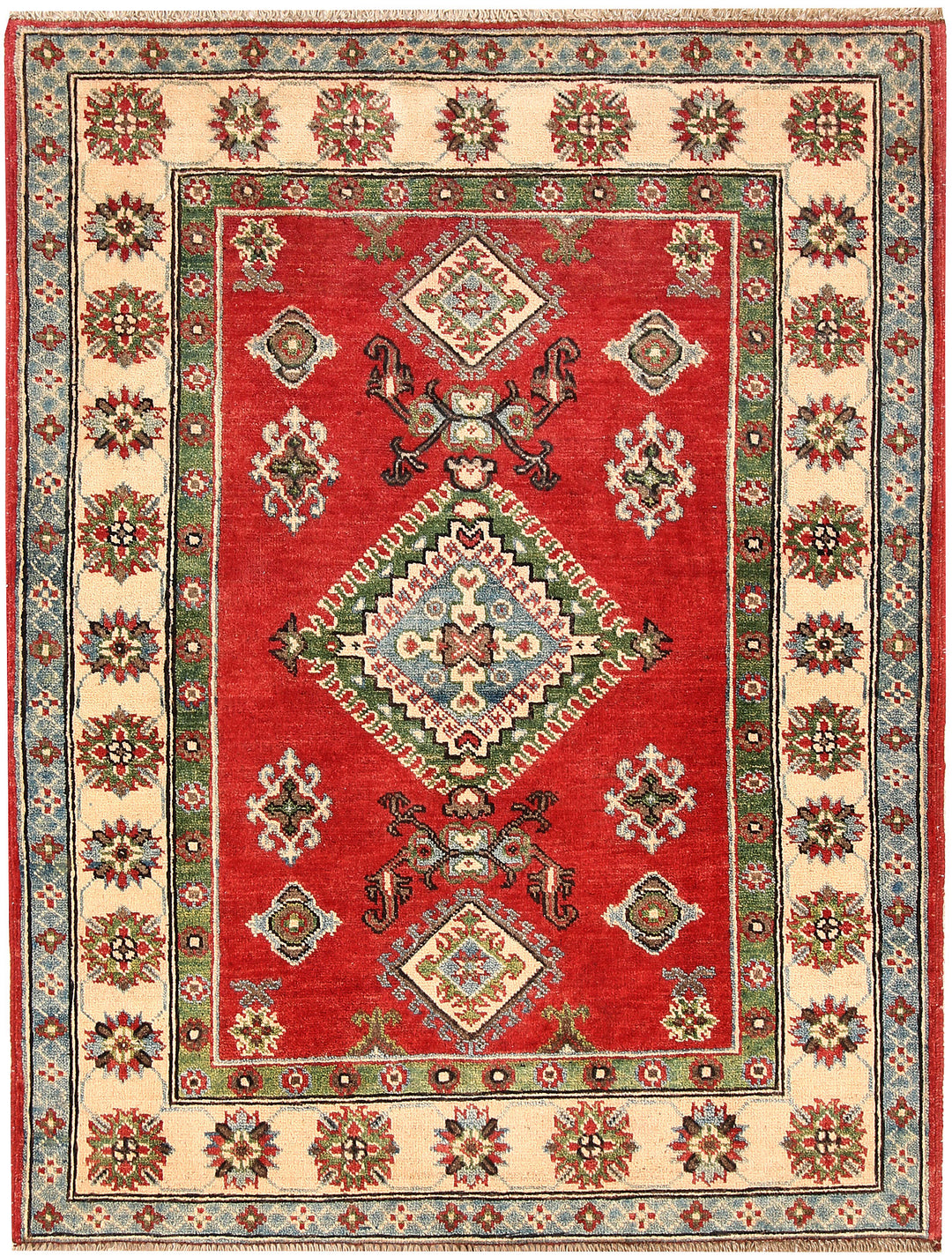 Firebrick Kazak 3' 5 x 4' 6 - No. 66526 - ALRUG Rug Store