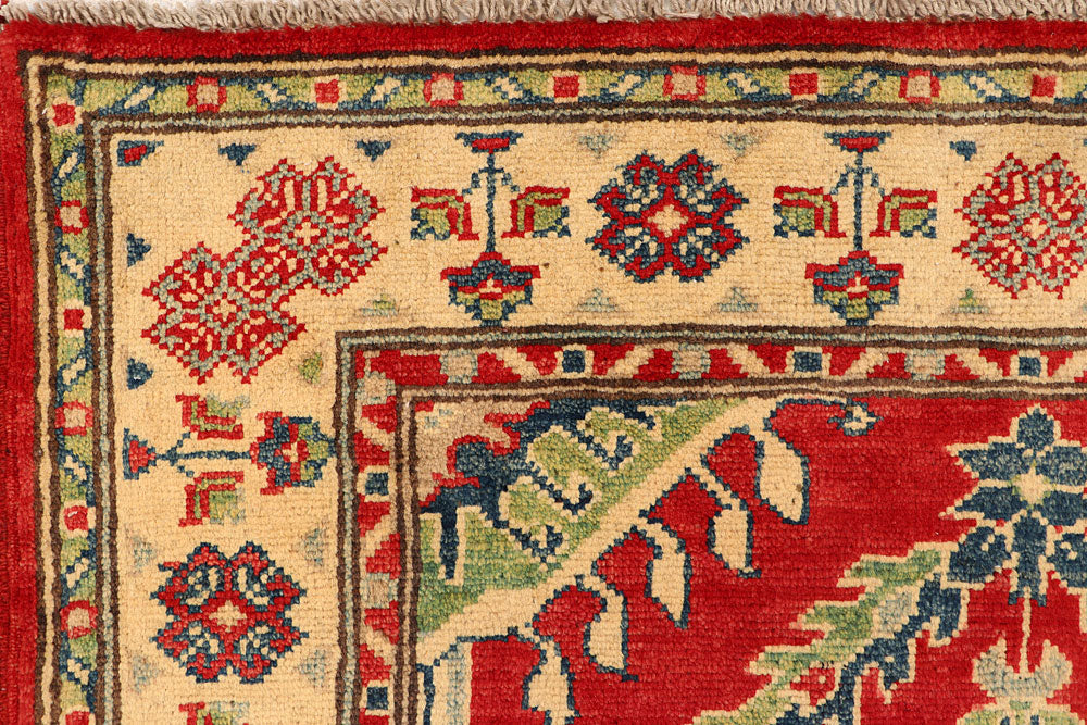 Firebrick Kazak 3' 5 x 4' 10 - No. 66528 - ALRUG Rug Store