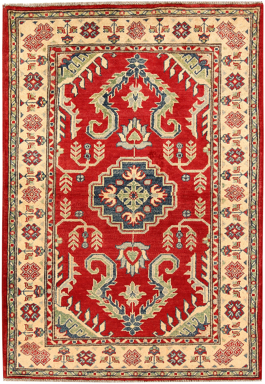 Firebrick Kazak 3' 5 x 4' 10 - No. 66528 - ALRUG Rug Store