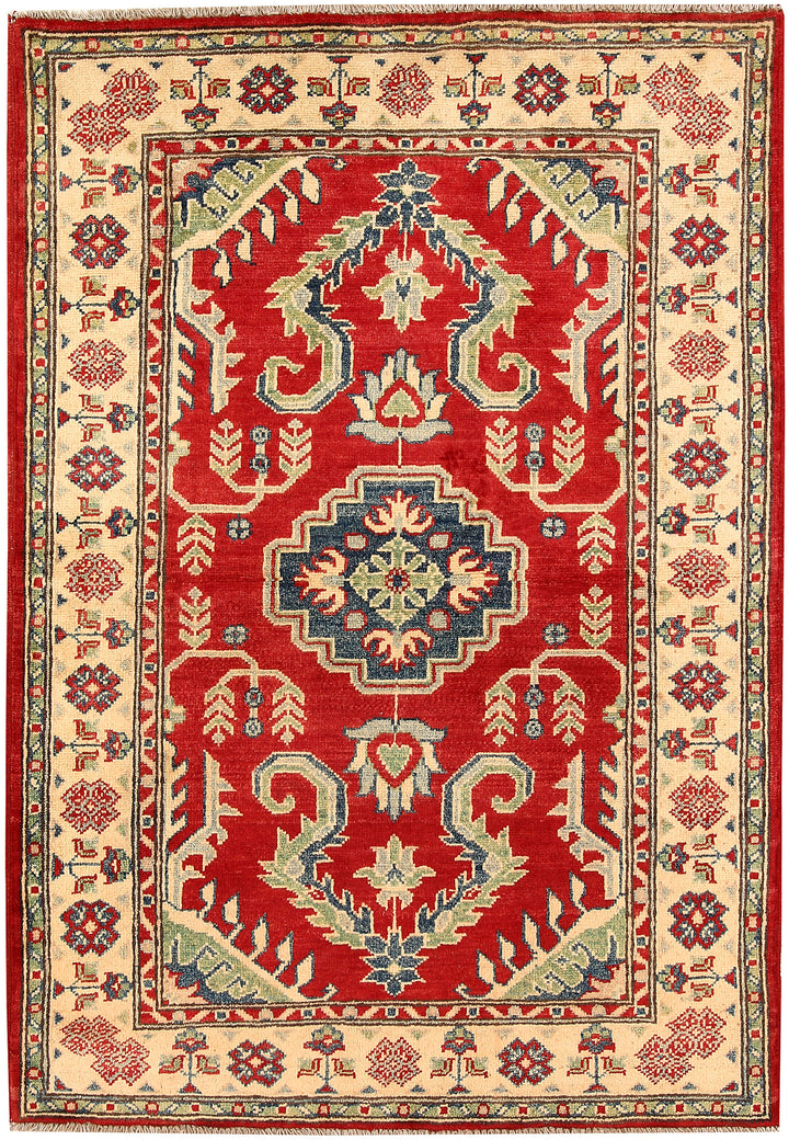 Firebrick Kazak 3' 5 x 4' 10 - No. 66528 - ALRUG Rug Store