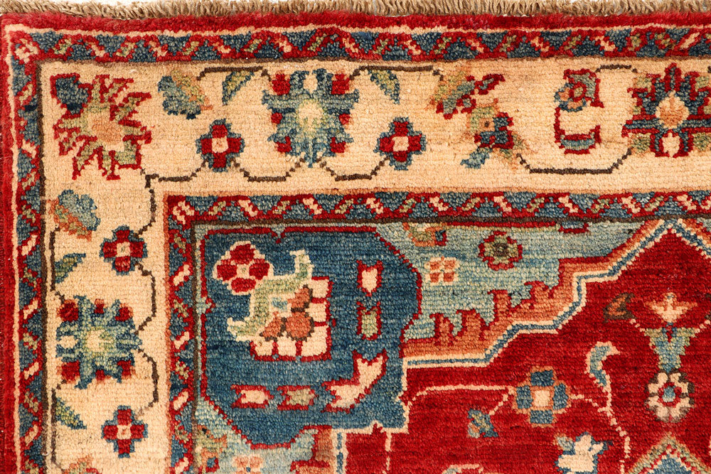 Firebrick Kazak 3' 4 x 4' 11 - No. 66531 - ALRUG Rug Store