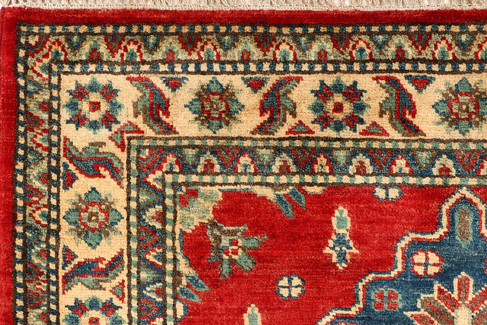 Firebrick Kazak 3' 5 x 5' 1 - No. 66532 - ALRUG Rug Store