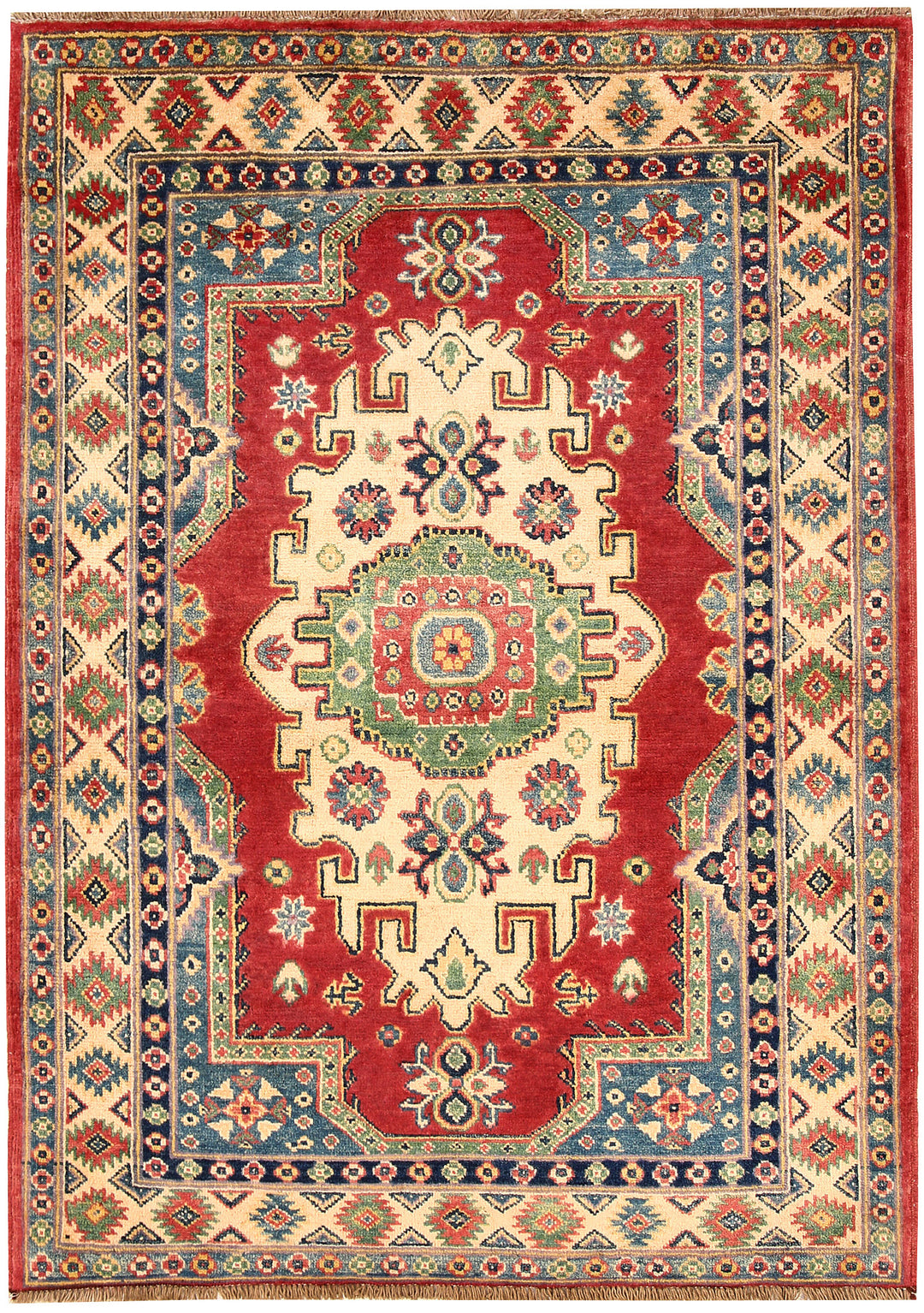 Firebrick Kazak 3' 5 x 4' 9 - No. 66534 - ALRUG Rug Store