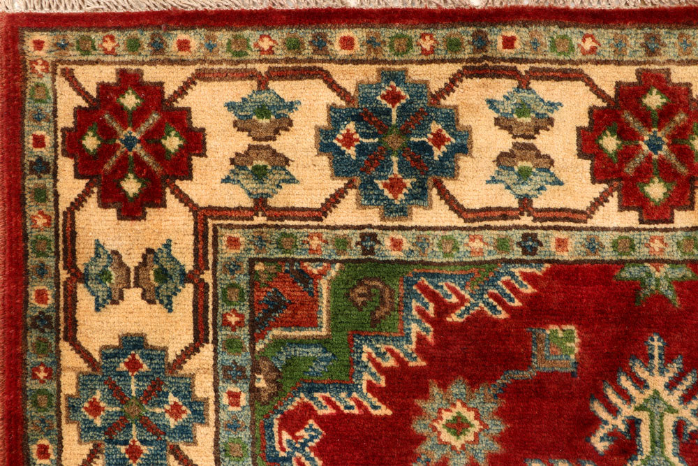 Firebrick Kazak 3' 4 x 4' 10 - No. 66541 - ALRUG Rug Store