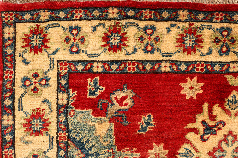Firebrick Kazak 3' 4 x 4' 11 - No. 66542 - ALRUG Rug Store