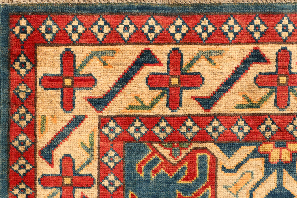 Steel Blue Kazak 3' 1 x 4' 7 - No. 66544 - ALRUG Rug Store