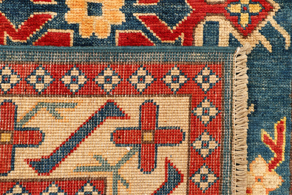 Steel Blue Kazak 3' 1 x 4' 7 - No. 66544 - ALRUG Rug Store