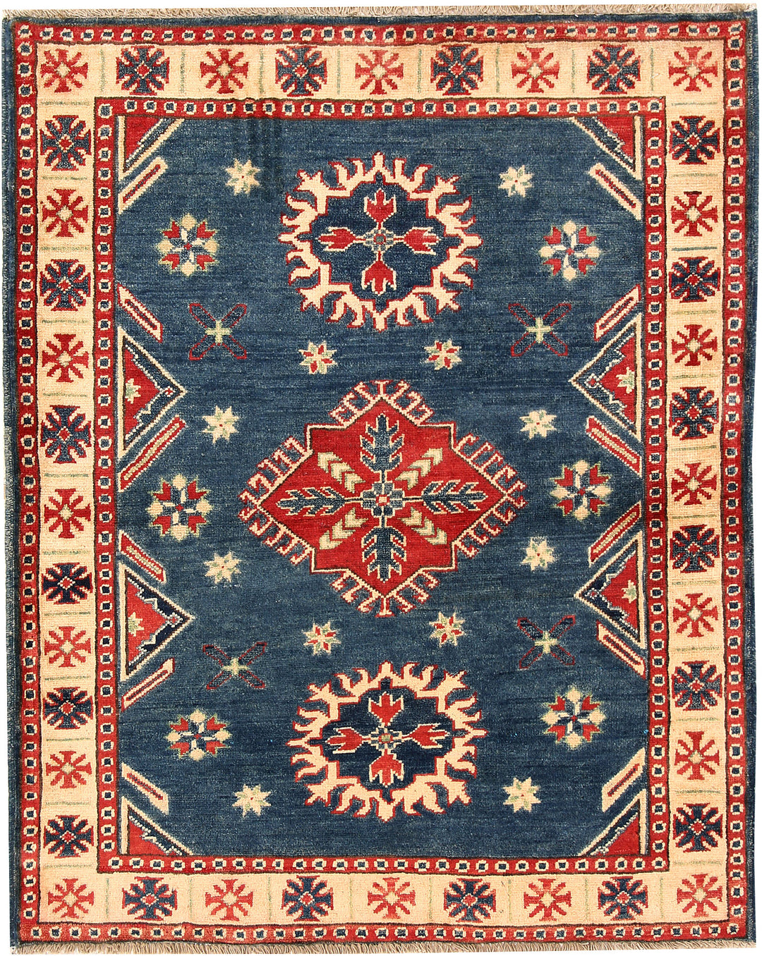 Steel Blue Kazak 3' 5 x 4' 2 - No. 66545 - ALRUG Rug Store