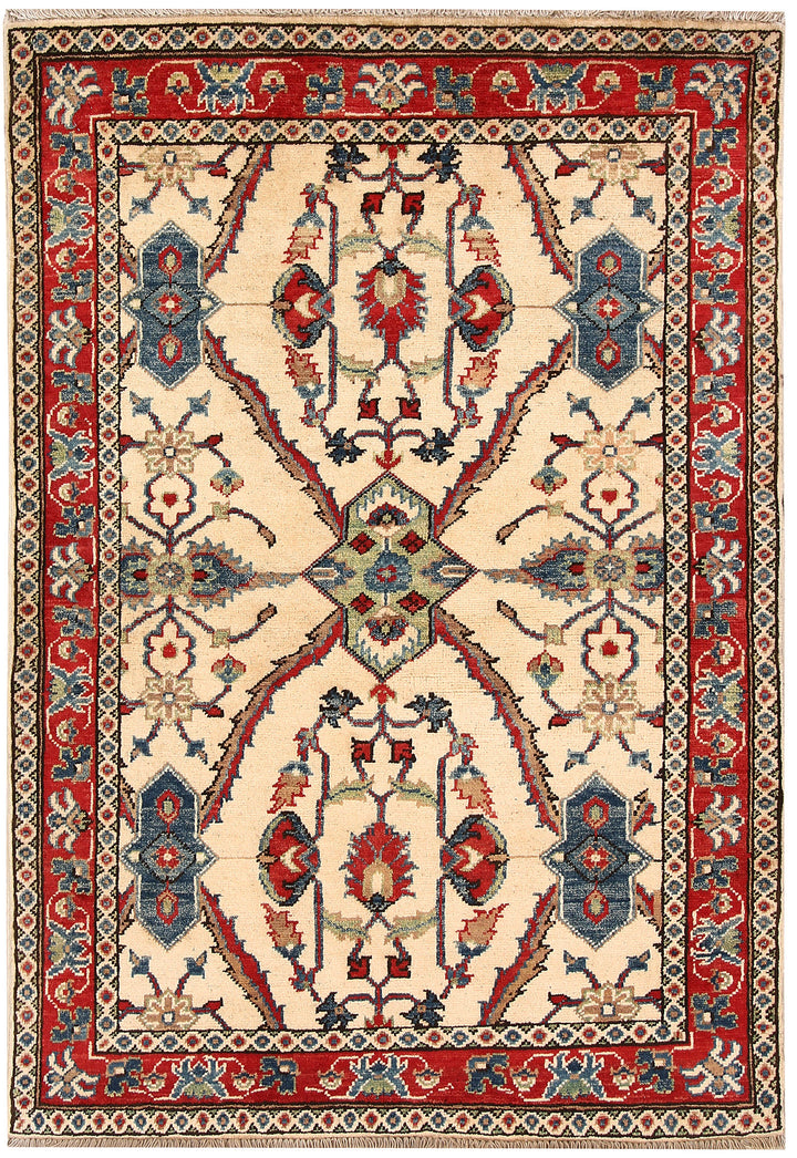 Blanched Almond Kazak 3' 3 x 4' 7 - No. 66546 - ALRUG Rug Store