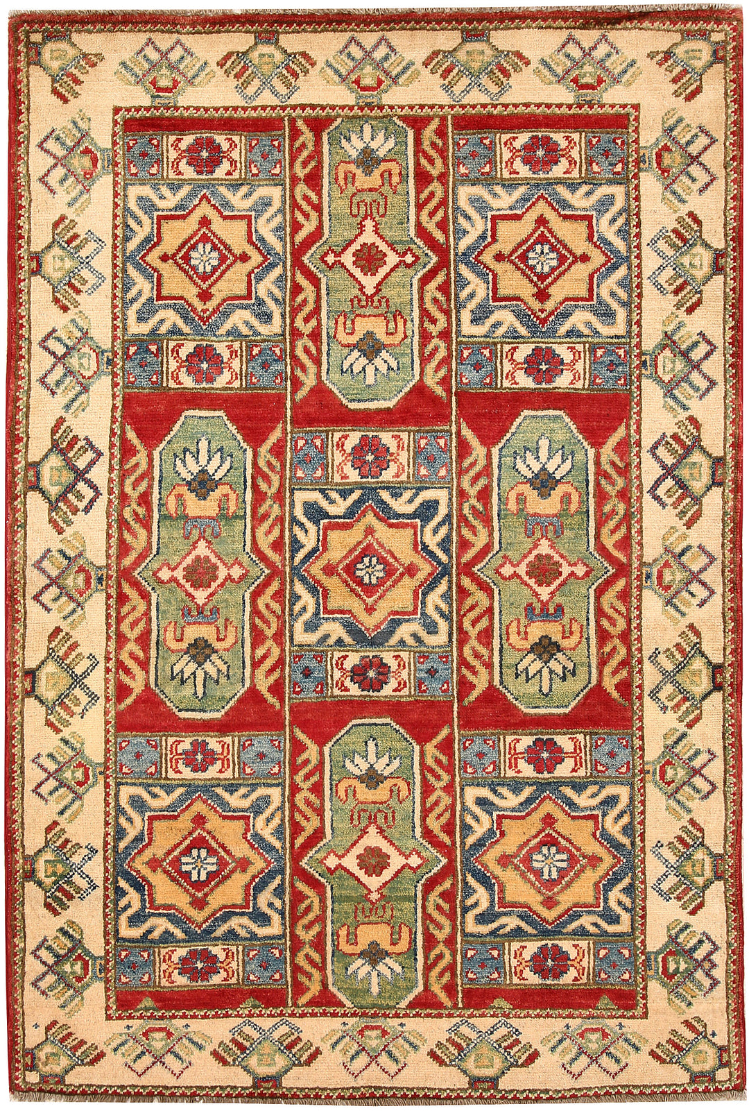 Multi Colored Kazak 3' 4 x 4' 11 - No. 66548 - ALRUG Rug Store