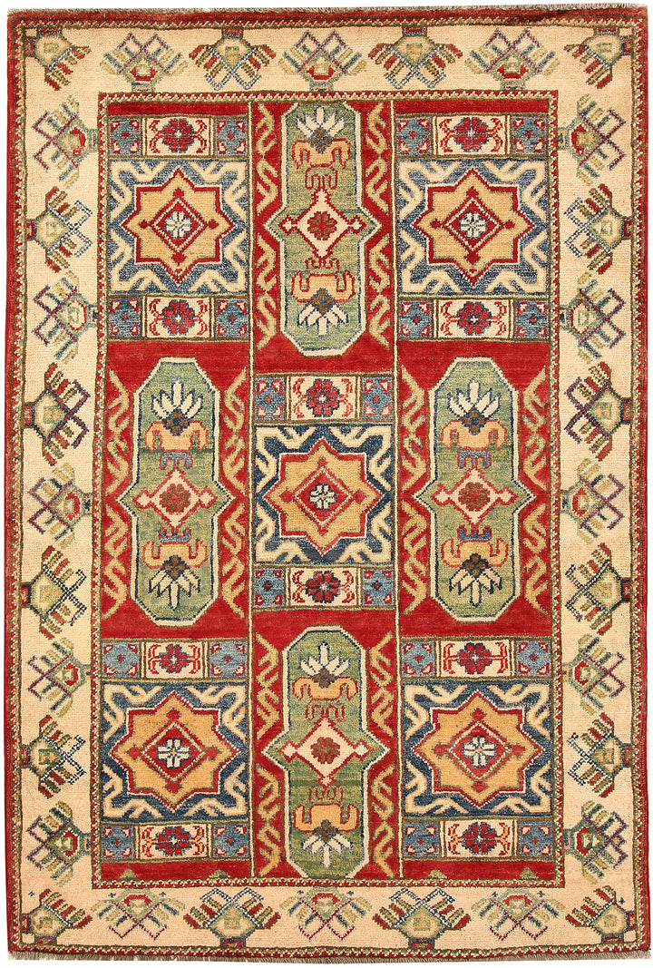 Multi Colored Kazak 3' 4 x 4' 11 - No. 66548 - ALRUG Rug Store