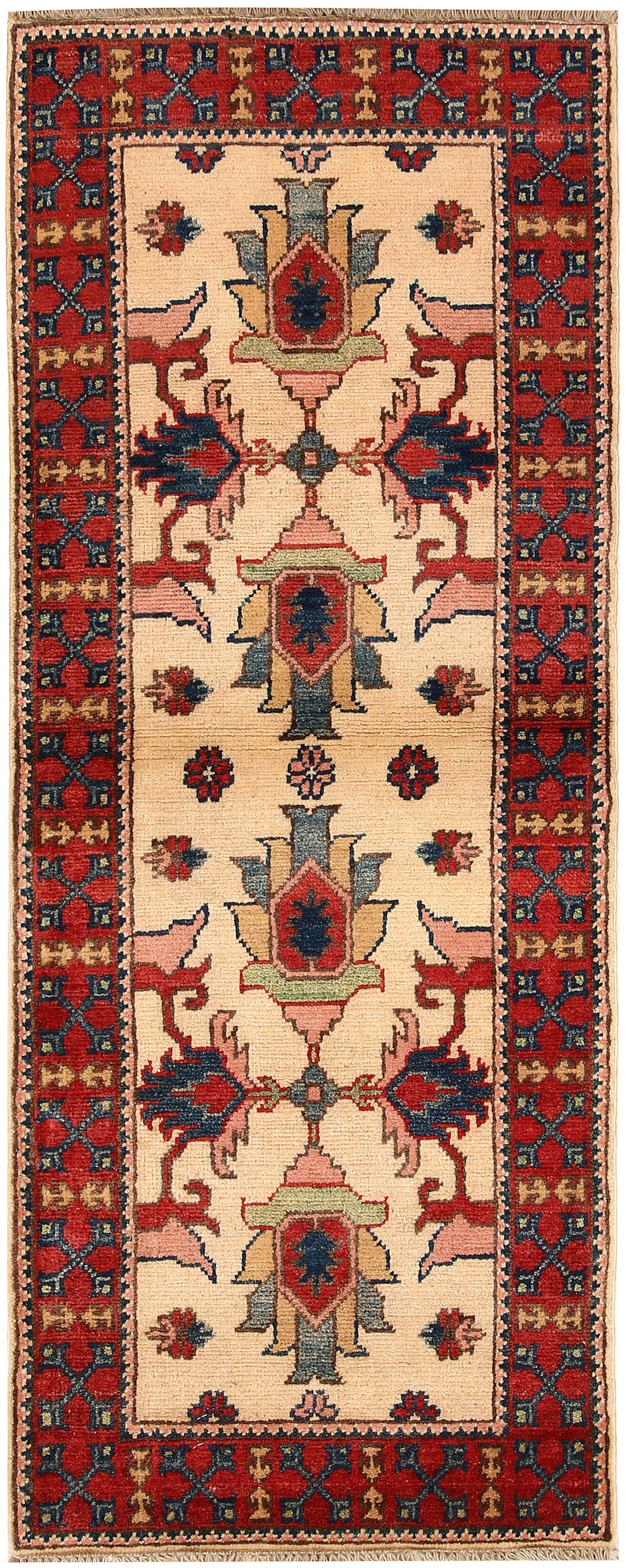 Navajo White Kazak 2' x 5' - No. 66555 - ALRUG Rug Store