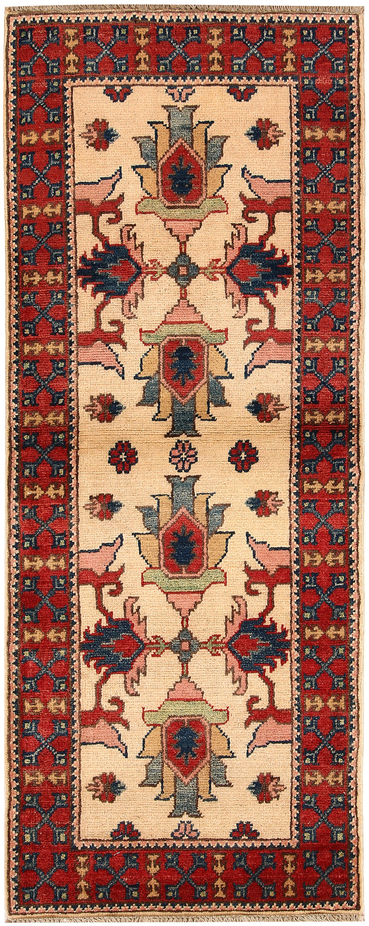 Navajo White Kazak 2' x 5' - No. 66555 - ALRUG Rug Store