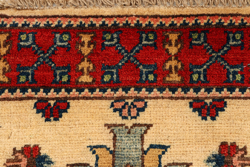 Blanched Almond Kazak 2' x 5' - No. 66556 - ALRUG Rug Store