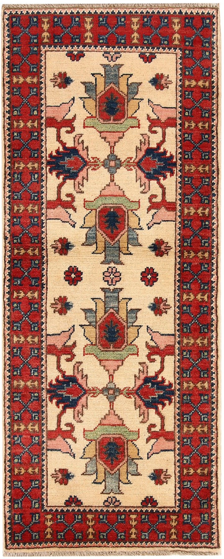 Blanched Almond Kazak 2' x 5' - No. 66556 - ALRUG Rug Store