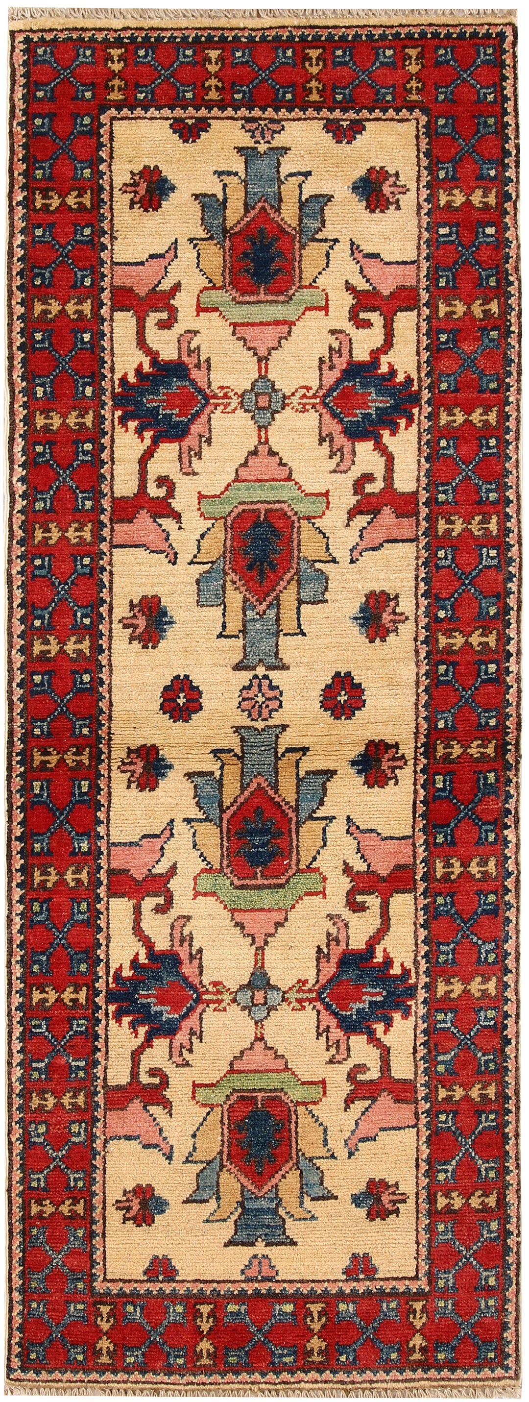 Navajo White Kazak 1' 11 x 5' - No. 66559 - ALRUG Rug Store