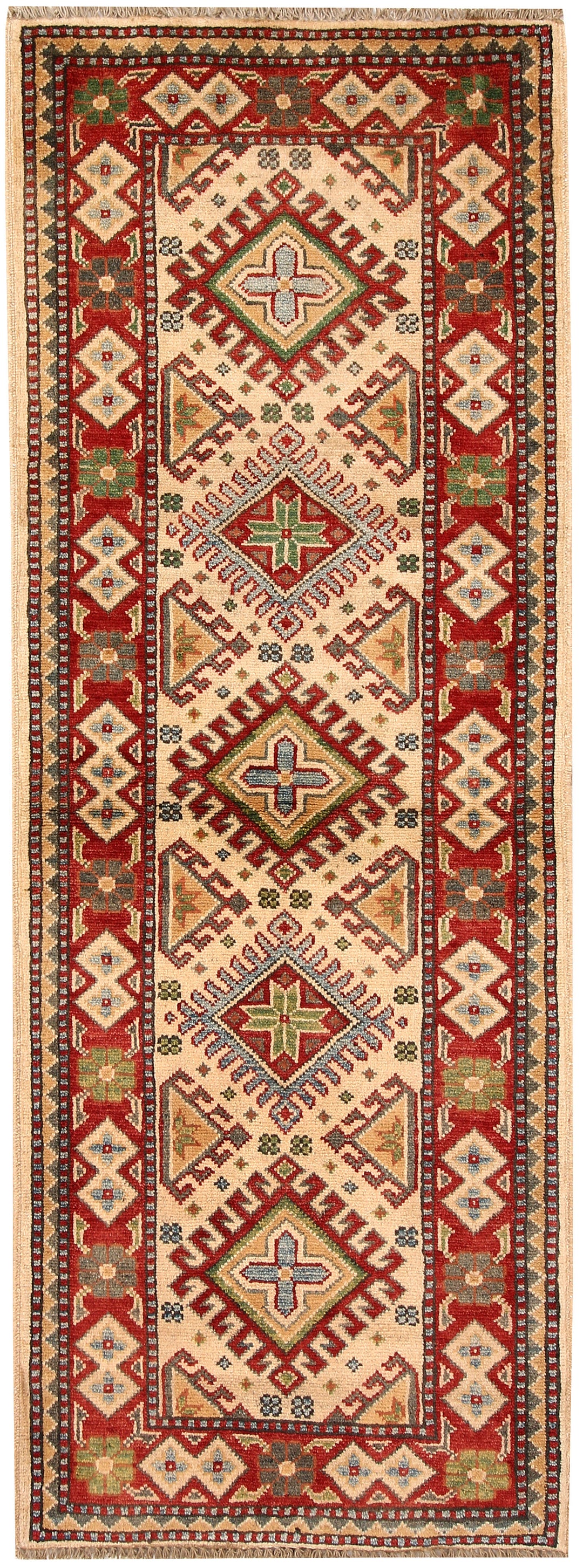 Bisque Kazak 2' x 5' 5 - No. 66575 - ALRUG Rug Store