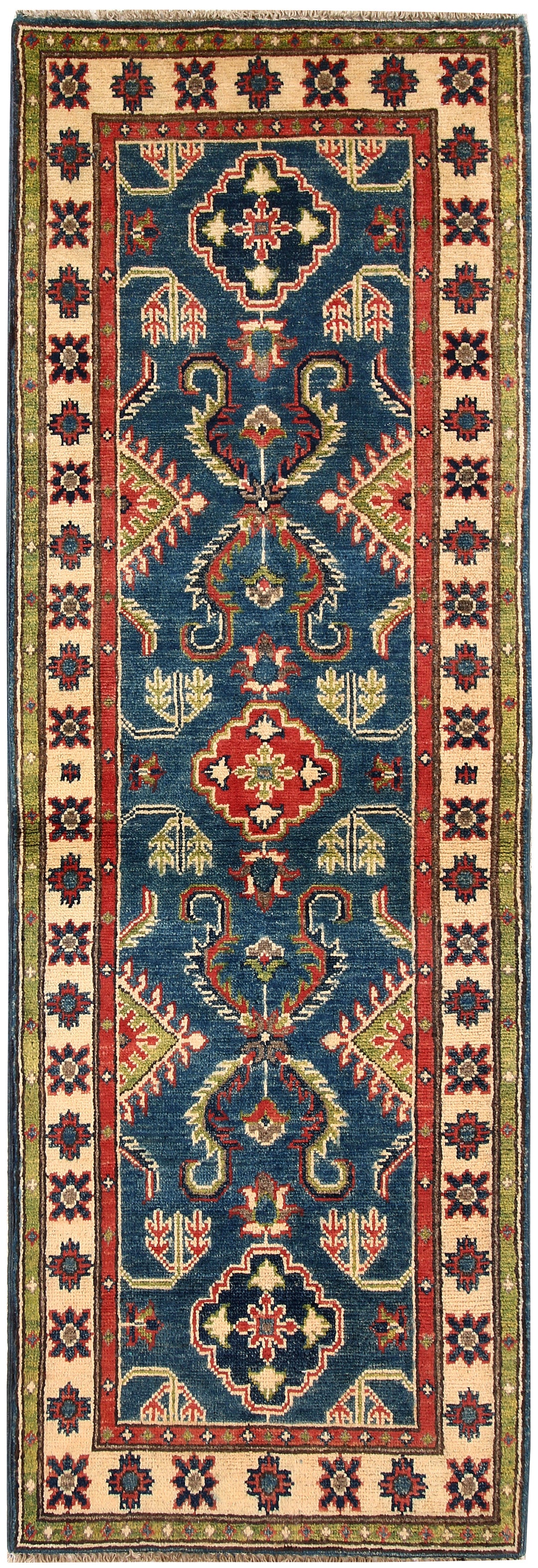 Medium Blue Kazak 2' 1 x 6' 5 - No. 66581 - ALRUG Rug Store