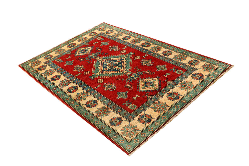 Firebrick Kazak 4' x 5' 9 - No. 66588 - ALRUG Rug Store