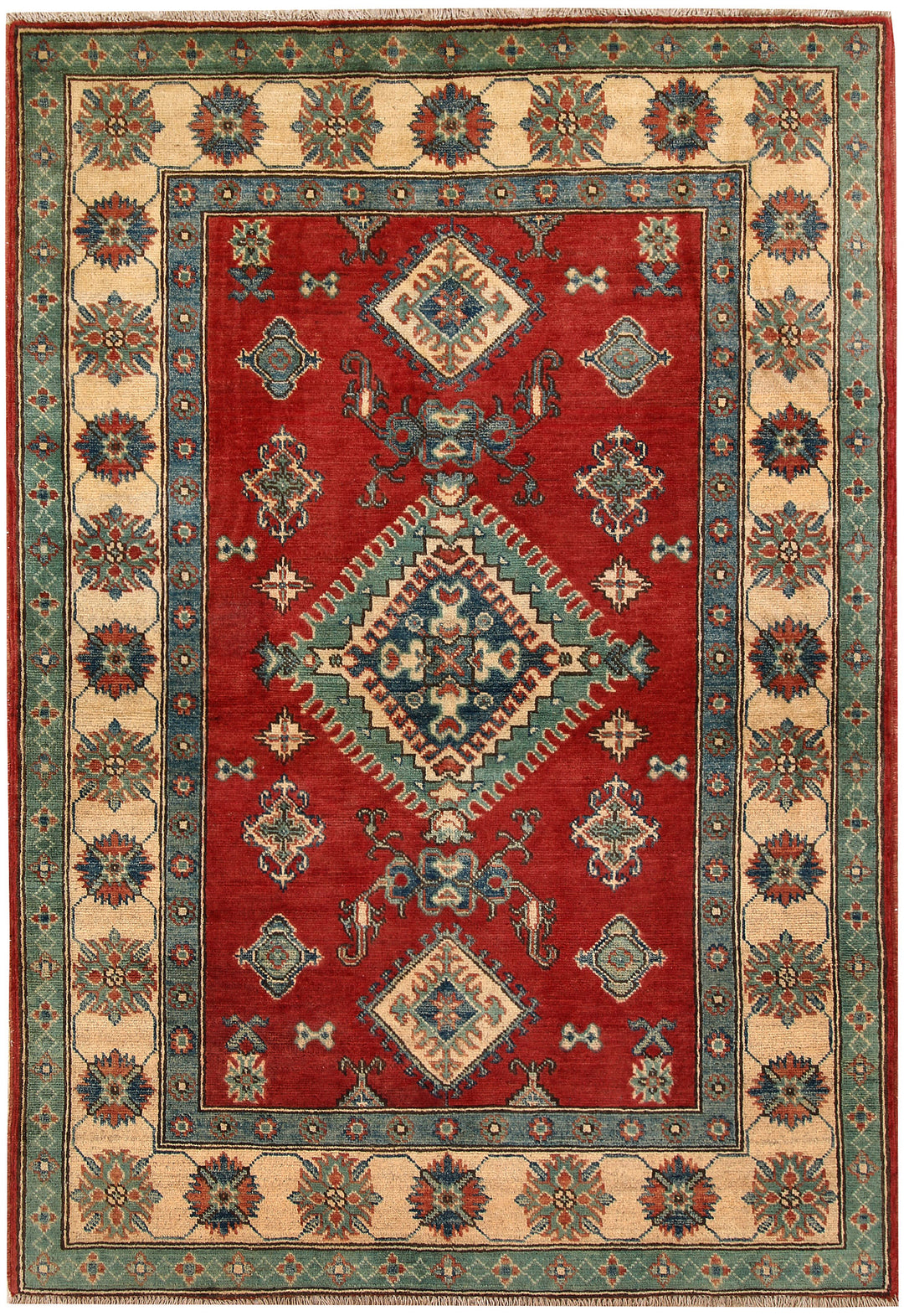 Firebrick Kazak 4' x 5' 9 - No. 66588 - ALRUG Rug Store