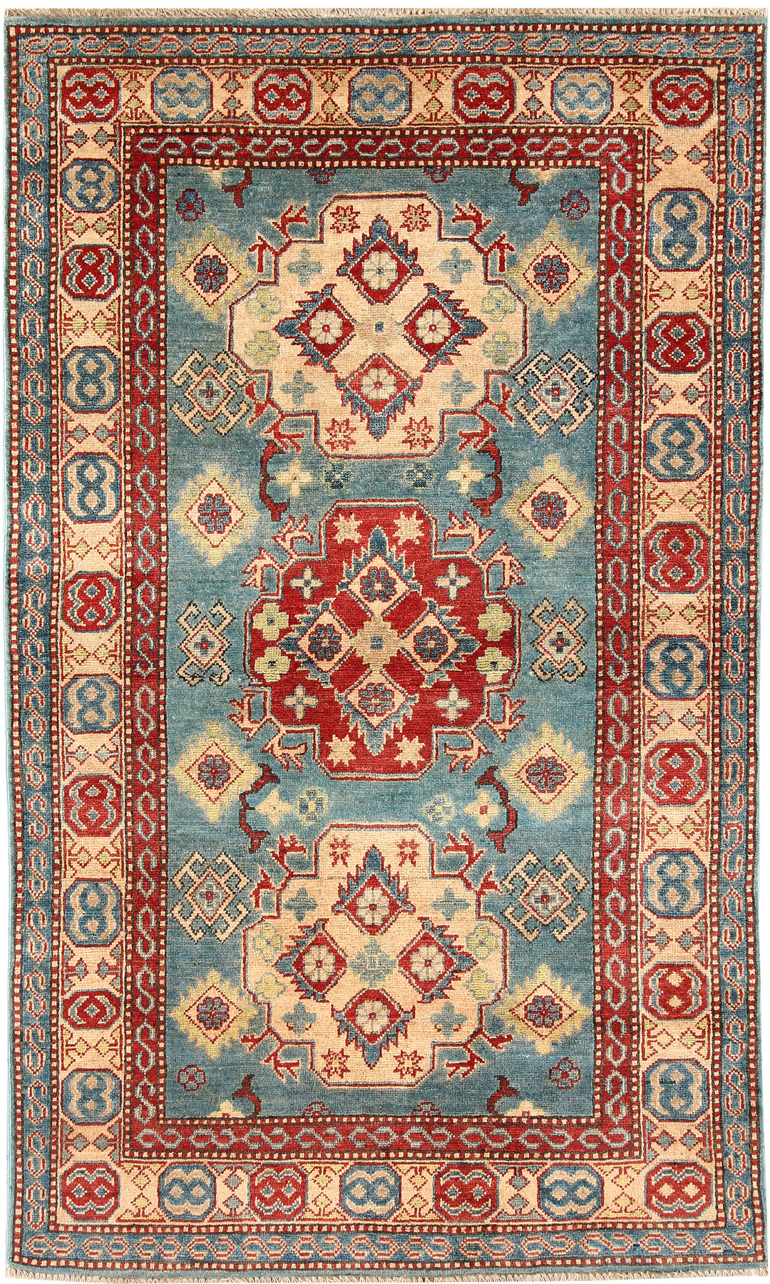 Cadet Blue Kazak 3' 8 x 6' 2 - No. 66591 - ALRUG Rug Store