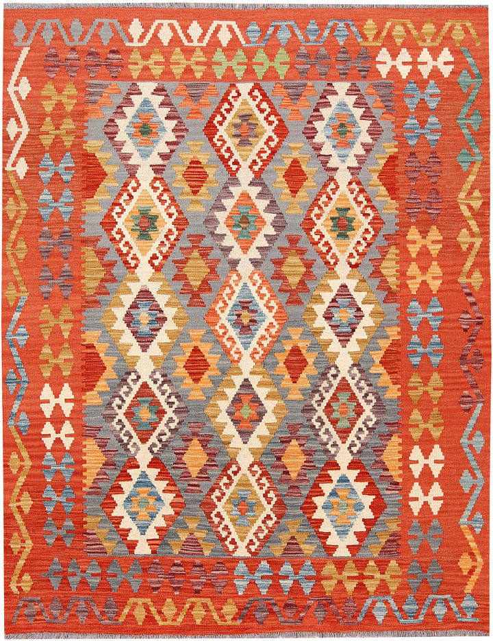 Multi Colored Kilim 5' 1 x 6' 6 - No. 66598 - ALRUG Rug Store