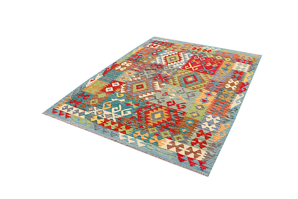 Multi Colored Kilim 5' x 6' 4 - No. 66599 - ALRUG Rug Store