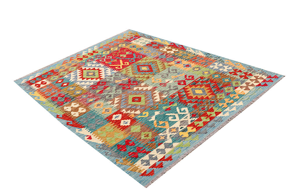 Multi Colored Kilim 5' x 6' 4 - No. 66599 - ALRUG Rug Store