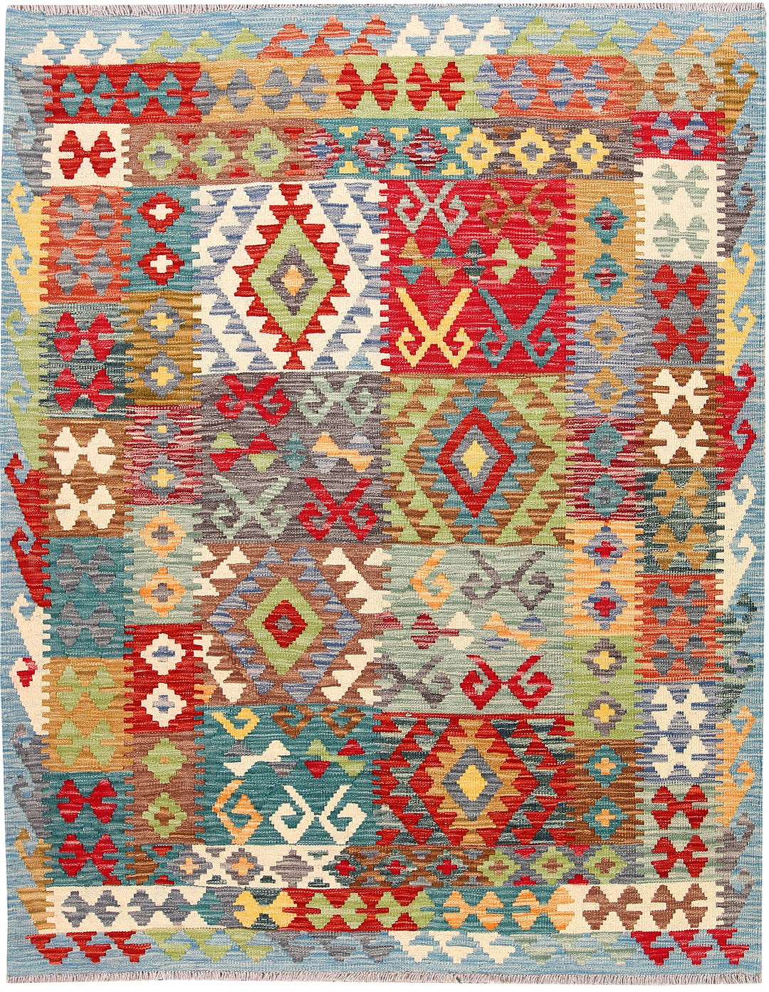 Multi Colored Kilim 5' x 6' 4 - No. 66599 - ALRUG Rug Store