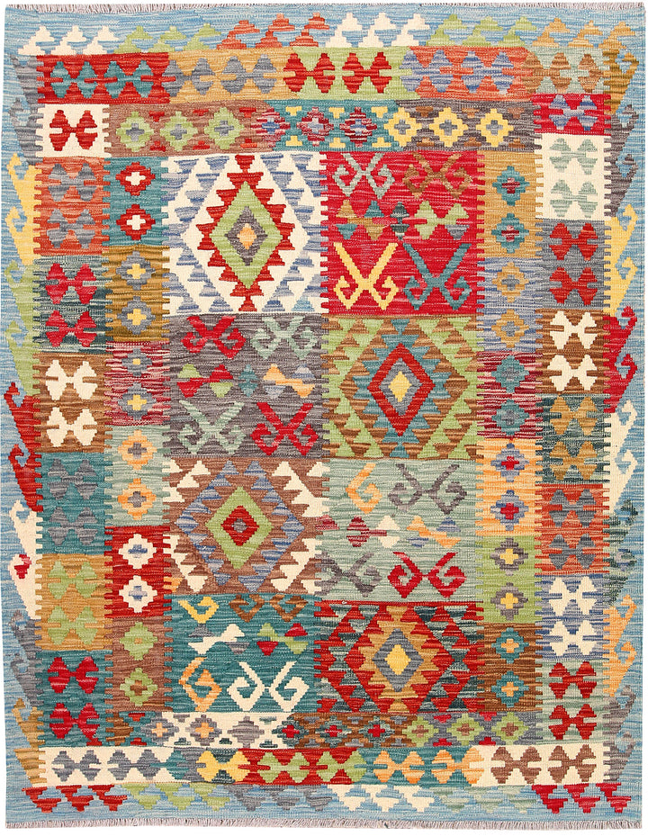 Multi Colored Kilim 5' x 6' 4 - No. 66599 - ALRUG Rug Store