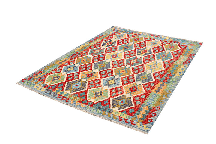 Multi Colored Kilim 5' 1 x 6' 4 - No. 66600 - ALRUG Rug Store