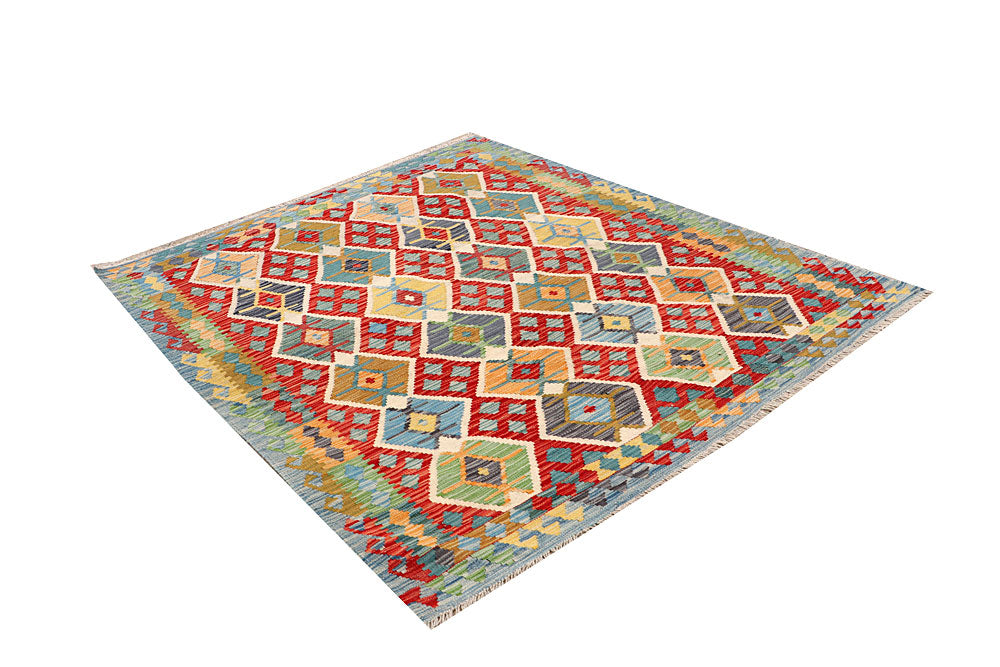 Multi Colored Kilim 5' 1 x 6' 4 - No. 66600 - ALRUG Rug Store