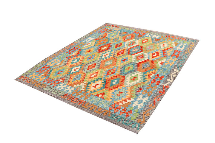 Multi Colored Kilim 5' 3 x 6' 4 - No. 66603 - ALRUG Rug Store