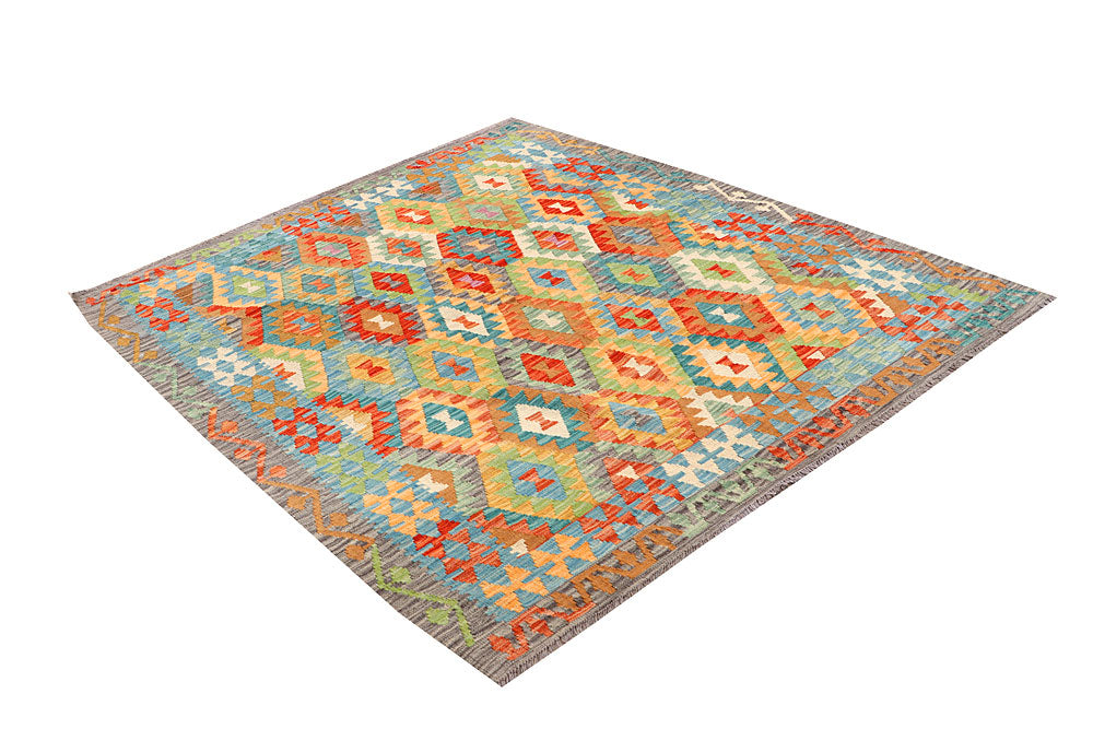 Multi Colored Kilim 5' 3 x 6' 4 - No. 66603 - ALRUG Rug Store
